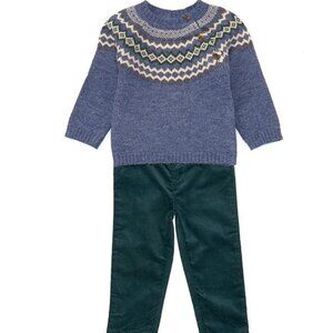 EDGEHILL COLLECTION Long Sleeve Round Neck Sweater & Pull-On Pants Set nwt